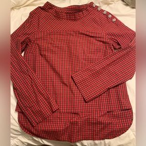 J. Crew Holiday Plaid top
